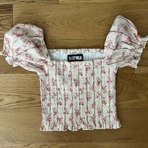KatieJ NYC Smocked Top